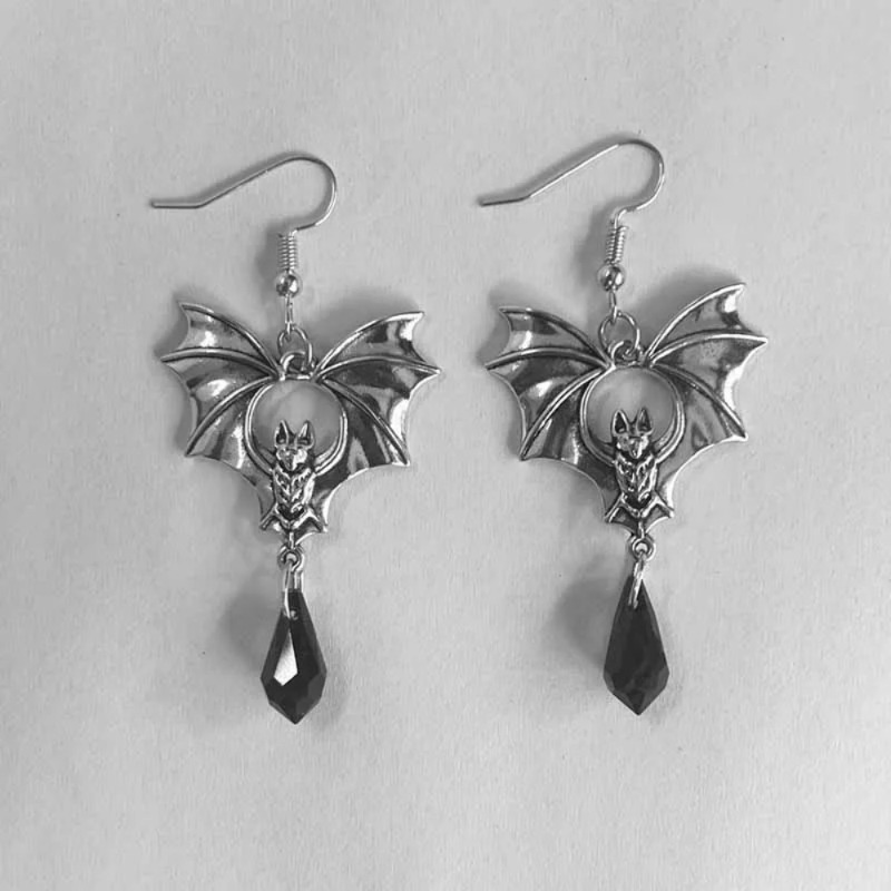 1쌍 고딕 뱀파이어 박쥐 귀걸이 여성 남성 패션 마녀  - Men'S Vampire Accessories 리뷰 및 가격