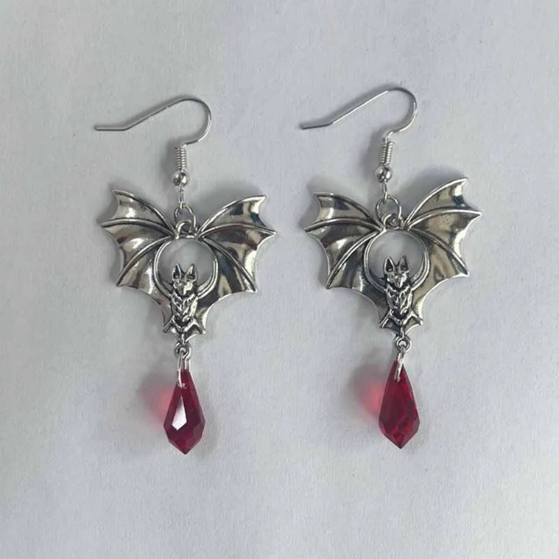1쌍 고딕 뱀파이어 박쥐 귀걸이 여성 남성 패션 마녀  - Men'S Vampire Accessories 리뷰 및 가격