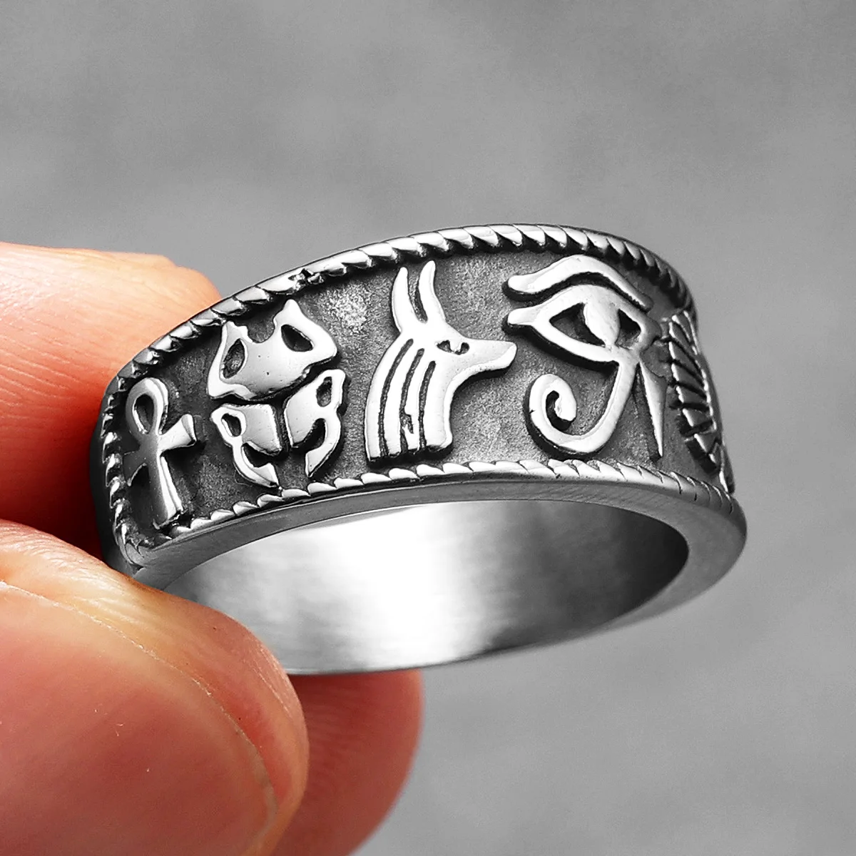 이집트 파라오 호루스의 눈 토템 남자 반지 스테인레스  - Men'S Accessories Jewelry Egypt 리뷰 및 가격